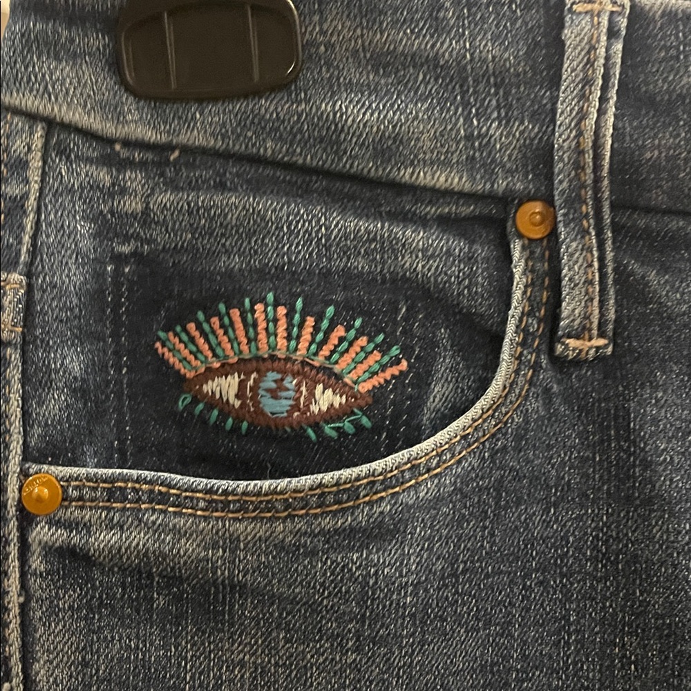 Mother Denim High Waisted Double Looker Ankle Fray, skinny jeans Size 26 - Picture 4 of 9